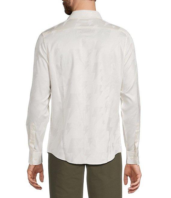 The Murano Show Collection Slim Fit Lightning Pattern Jacquard Long Sleeve Woven Shirt Product Image
