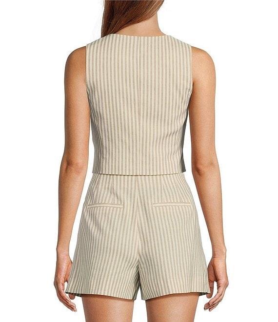 Antonio Melani Melinda Linen Blend Stripe Button Front Coordinating Vest Product Image