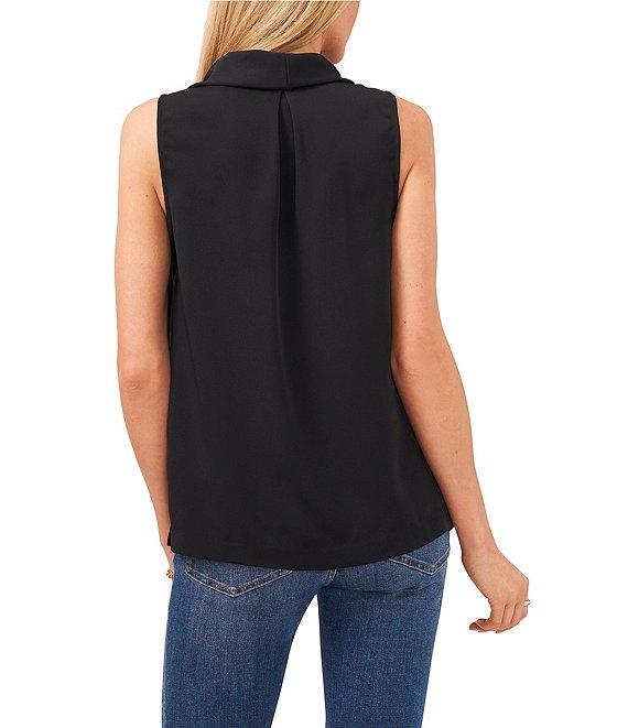 Vince Camuto Luxe Crepe de Chine Sleeveless Cowl Neck Tank Top Product Image