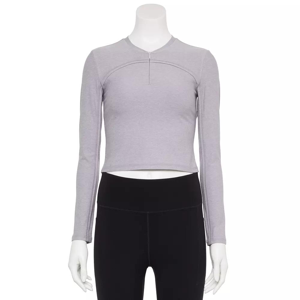 Women's FLX Brushed Performance Cropped Quarter Zip, Size: Large, Litho Purple Product Image