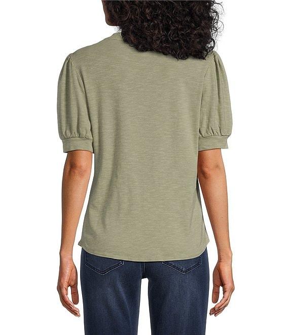 Tommy Bahama Ashby Isles Slub Rib Crew Neck Short Puff Sleeve Top Product Image