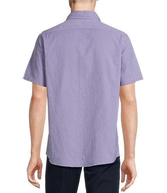 Cremieux Blue Label Performance Stretch Stripe Seersucker Short Sleeve Woven Shirt Product Image