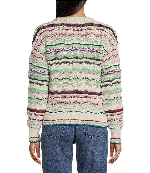 Takara Long Sleeve Pointell Printed Pullover Top Product Image