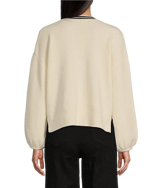 Copper Key Split V-Neck Retro Sweater Product Image