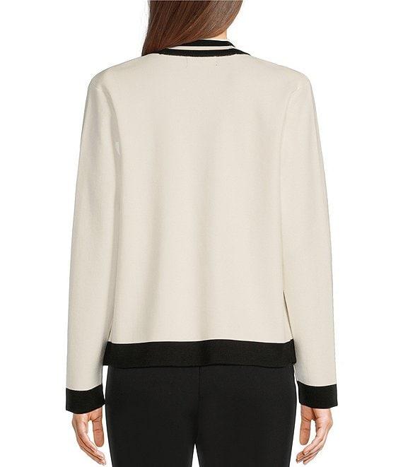 KARL LAGERFELD PARIS Knit Cardigan with Contrast Trim Product Image