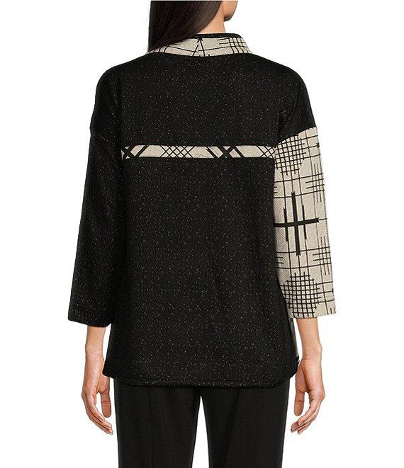 Ali Miles Jacquard Multi Pattern Mock Neck Long Sleeve Tunic Product Image