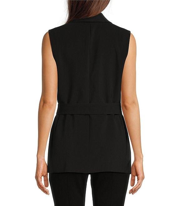 Anne Klein Stretch Shawl Collar Tie Front Vest Product Image