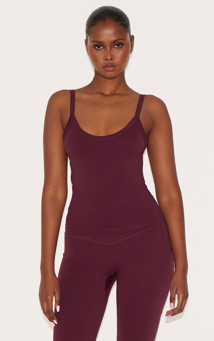 Deep Burgundy Ultimate Sculpt Strappy Gym Vest Product Image