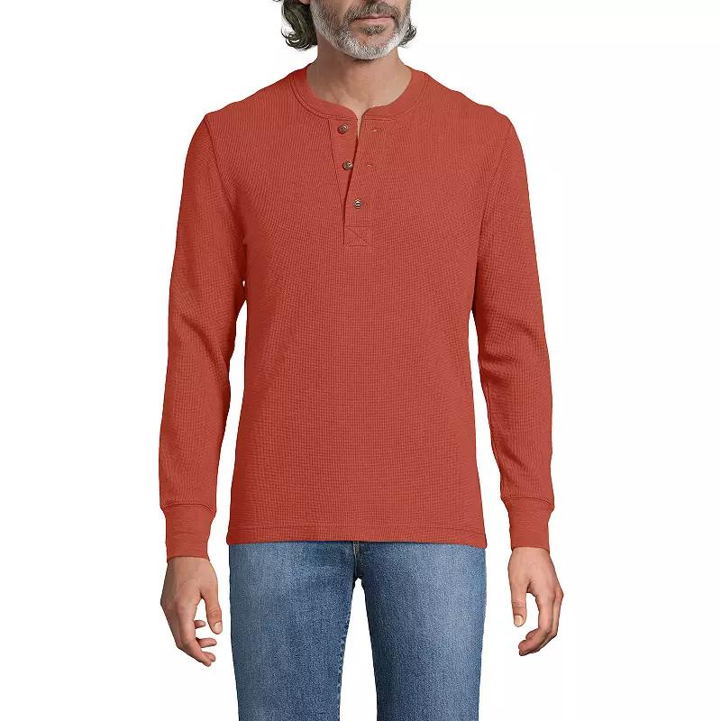 Men's Lands' End Comfort-First Regular-Fit Thermal Waffle Henley,  Product Image