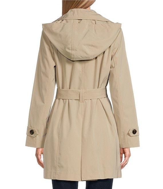 London Fog Single Breasted Double Lapel Belted Button Front Trench Coat Product Image