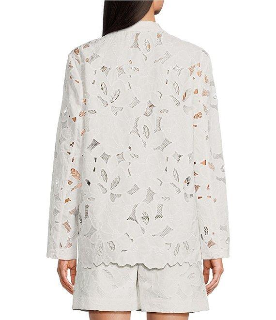 BOSS by Hugo Boss Jonara Broderie Anglaise Notch Lapel Long Sleeve Blazer Product Image