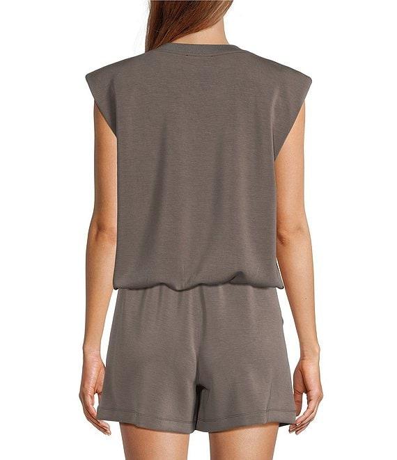 Skies Are Blue Brushed Modal Crew Neck Sleeveless Muscle Top Product Image