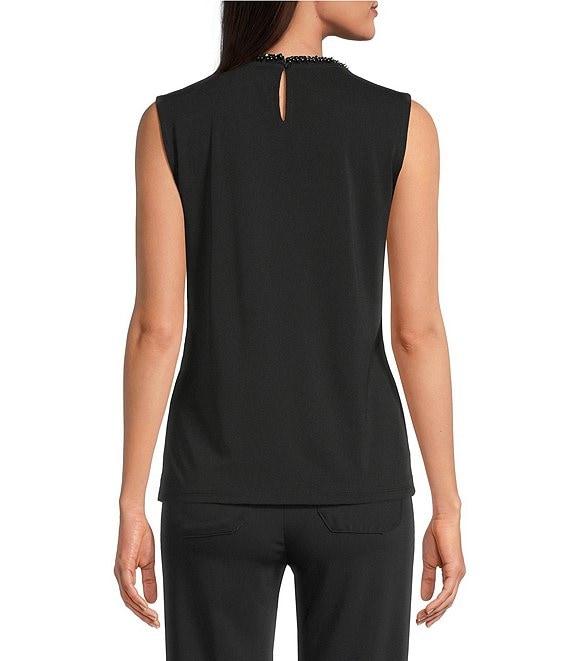 KARL LAGERFELD PARIS Round Neck Sleeveless Top Product Image