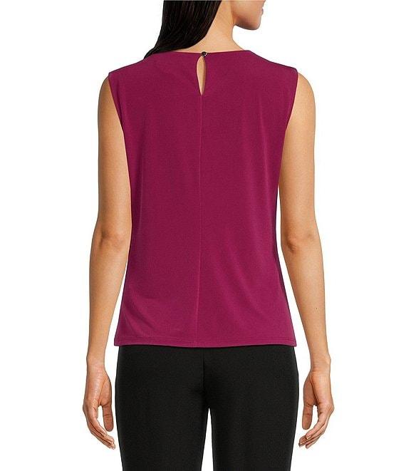 Calvin Klein Matte Jersey Pleated Crew Neck Cami Product Image