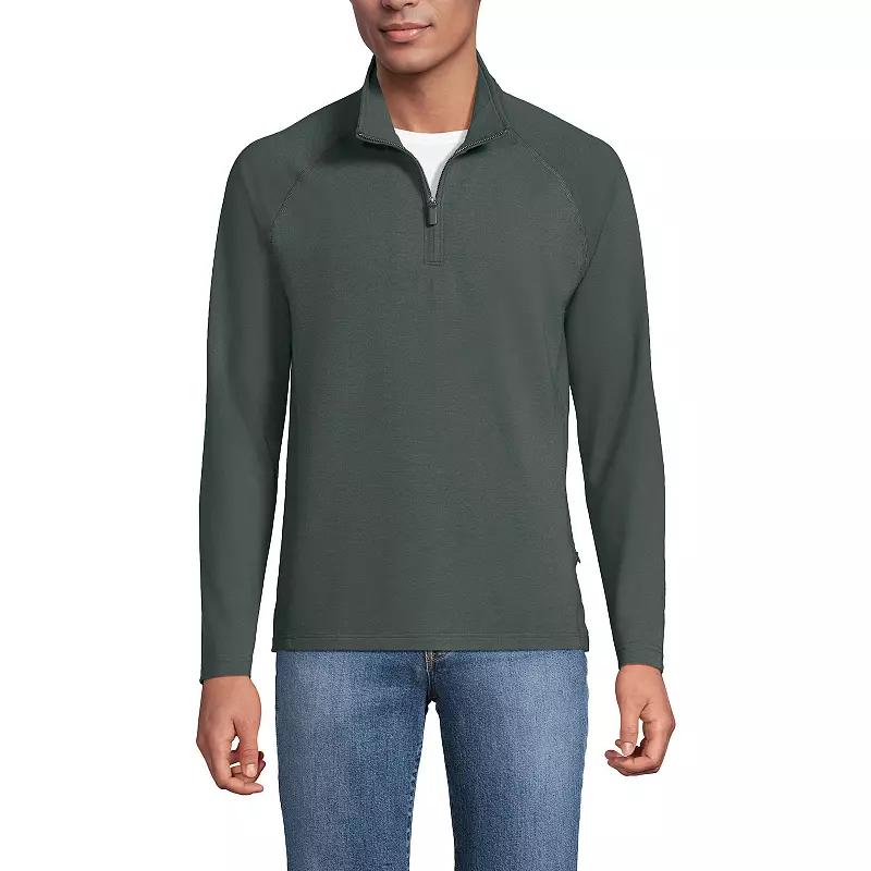 Big & Tall Lands' End Long Sleeve French Terry Quarter Zip Sweatshirt, Men's,  Product Image