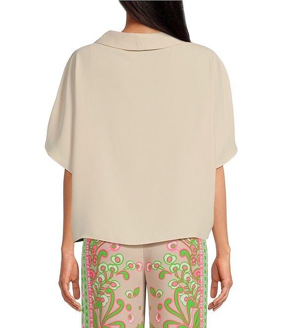 Trina Turk Honeysuckle Folded Boat Neck Short Dolman Sleeve Top Product Image