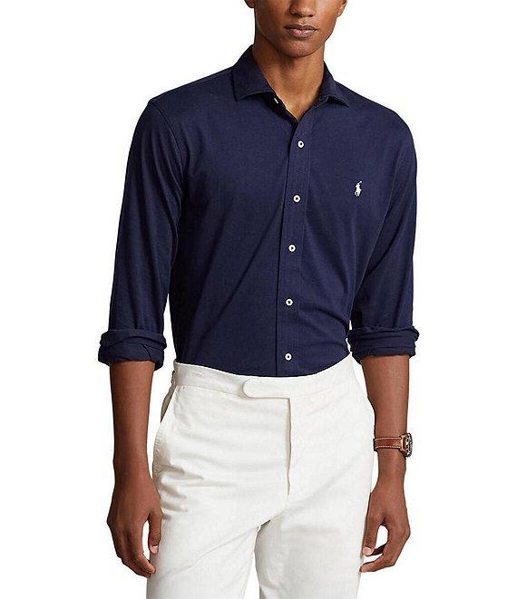 Polo Ralph Lauren Jersey Long Sleeve Woven Shirt Product Image