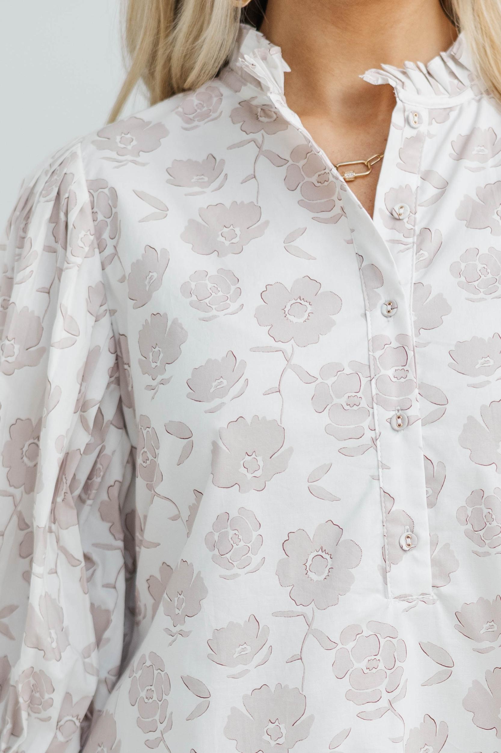 Under The Stars Off White Floral Tie Back Dress Female Product Image