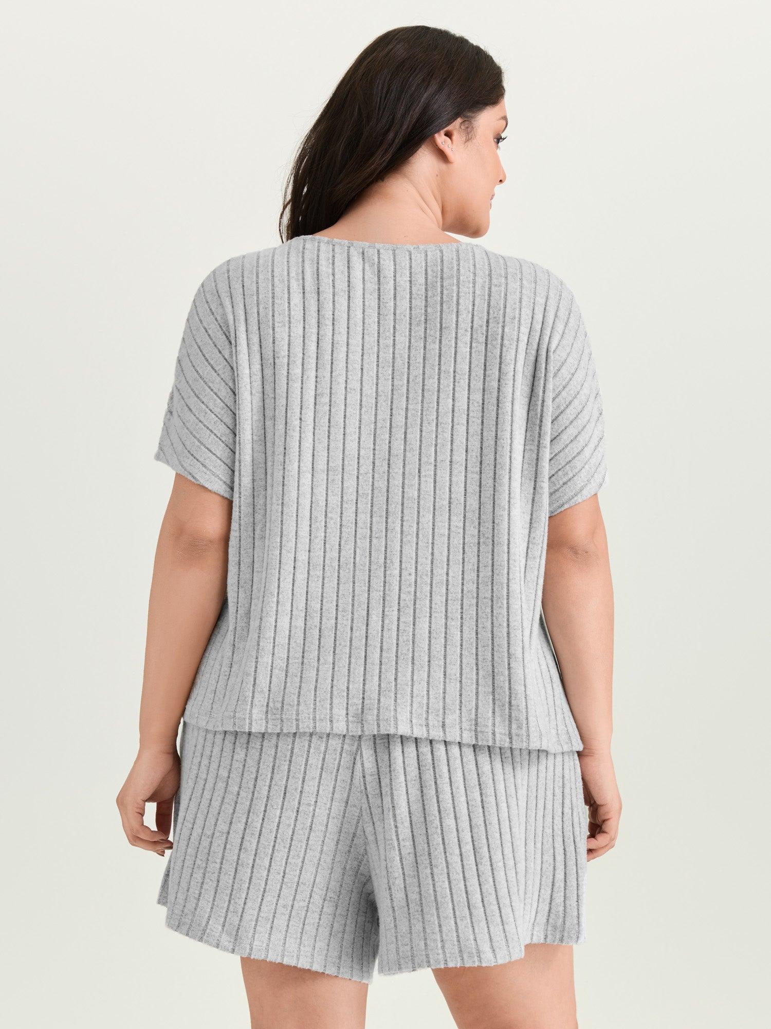 Stretchy-Fit Ribbed Texture Lounge Set Female Product Image