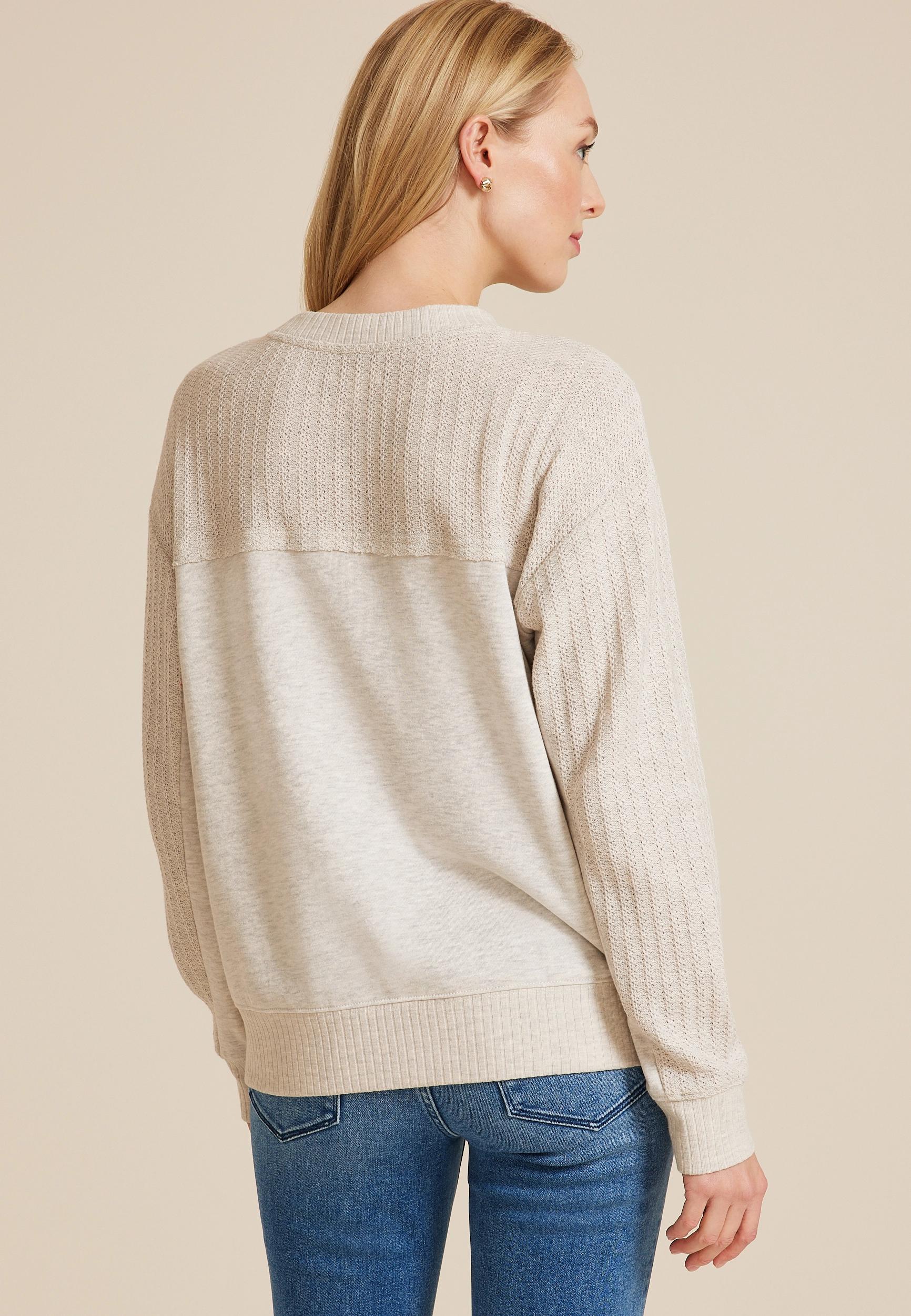 Knit Mixer Crew Neck Sweatshirt Product Image