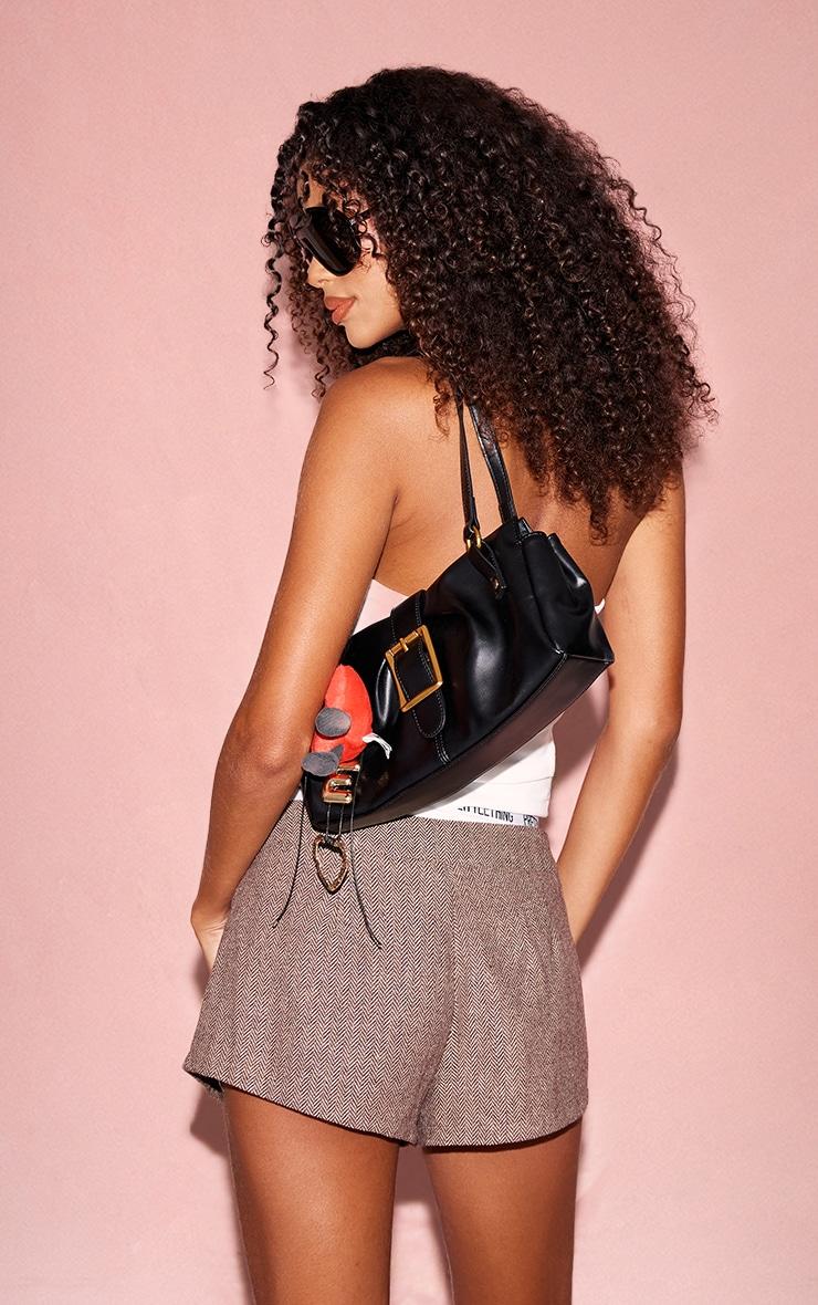 White Snatched Rib Halterneck Top Product Image