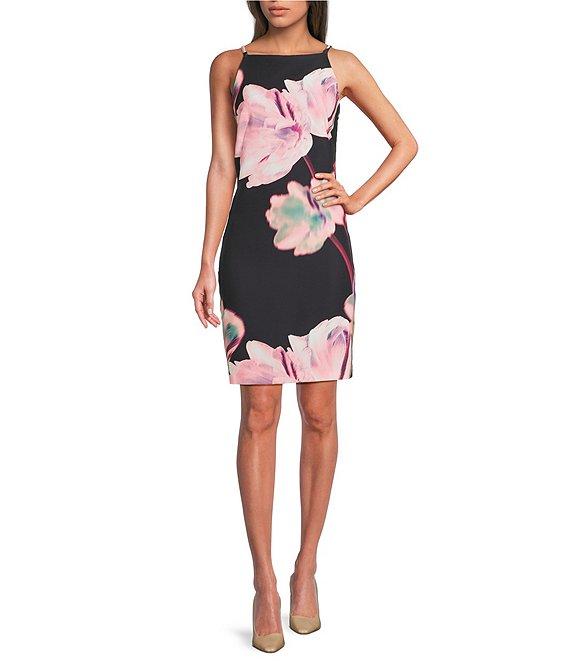 DKNY by Donna Karan Square Neck Floral Print Sheath Dress Product Image