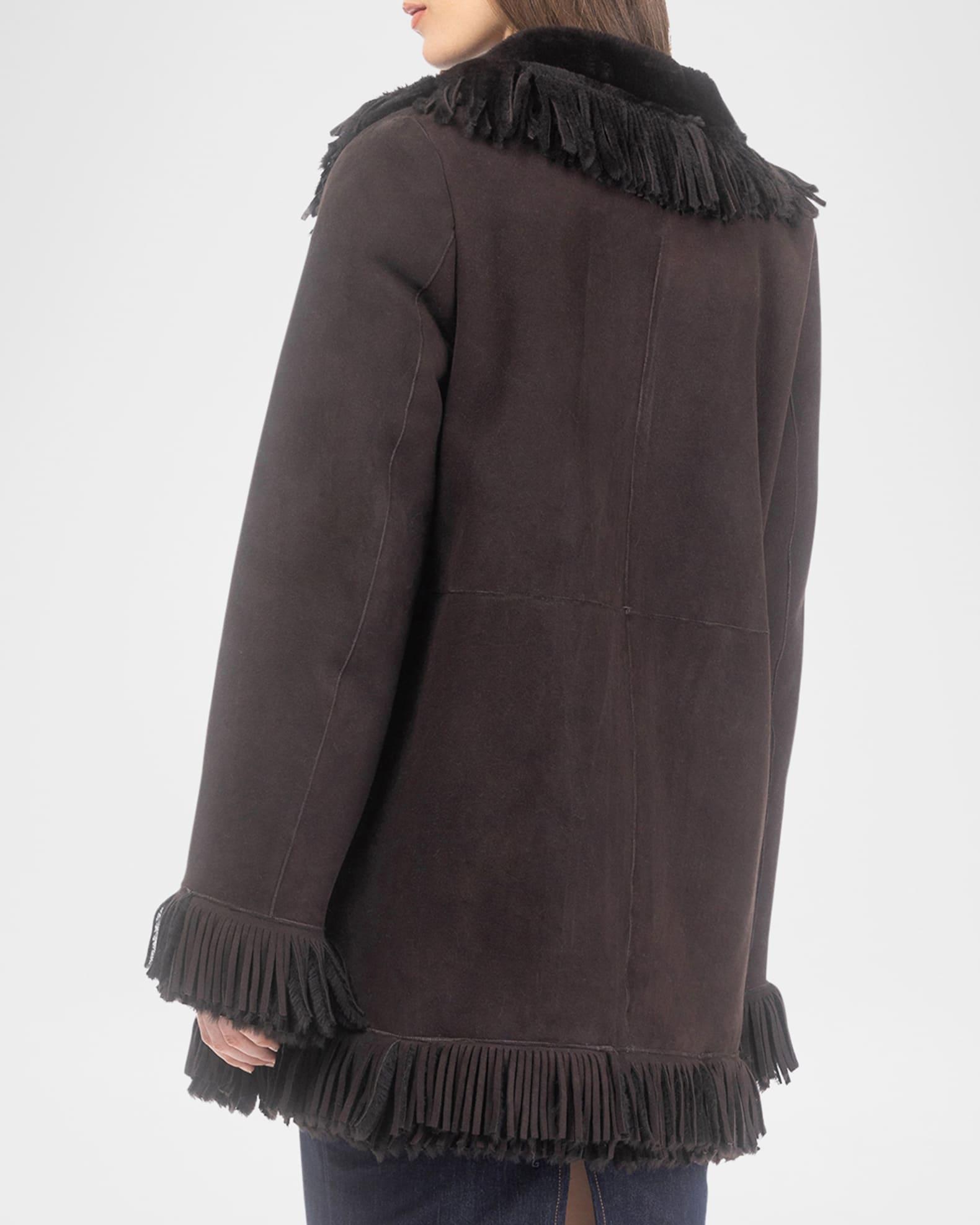 Merino Shearling Lamb Jacket With Fringes Product Image