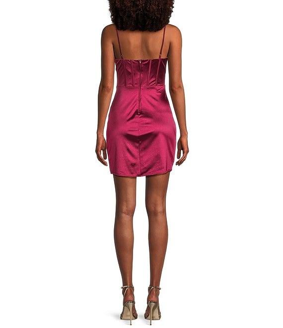 B. Darlin Sweetheart Neck Bustier Side Shirred Front Slit Dress Product Image