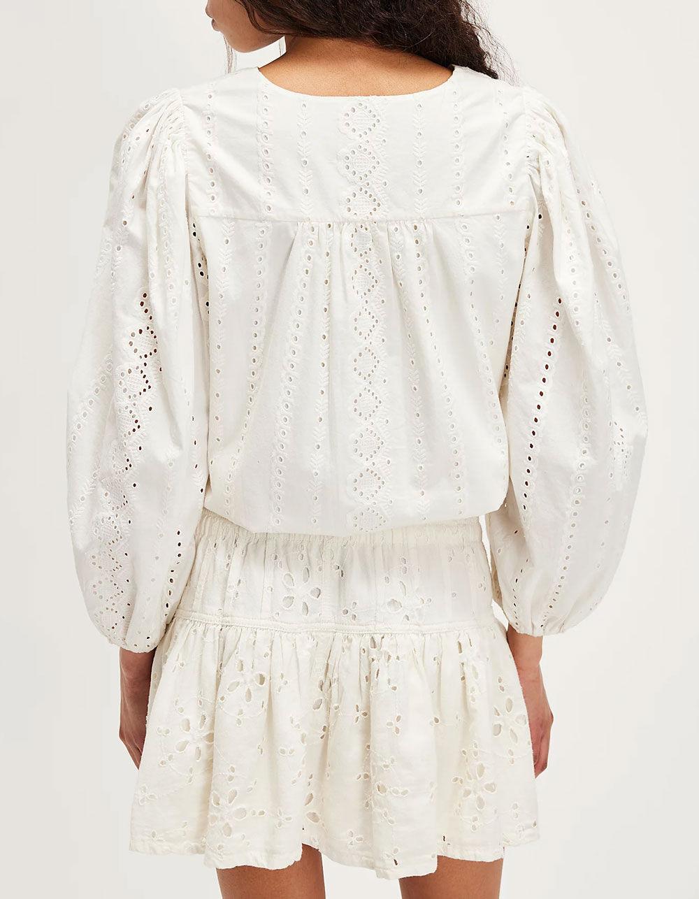 FREE PEOPLE Roselle Eyelet Womens Mini Skirt - IVORY Product Image