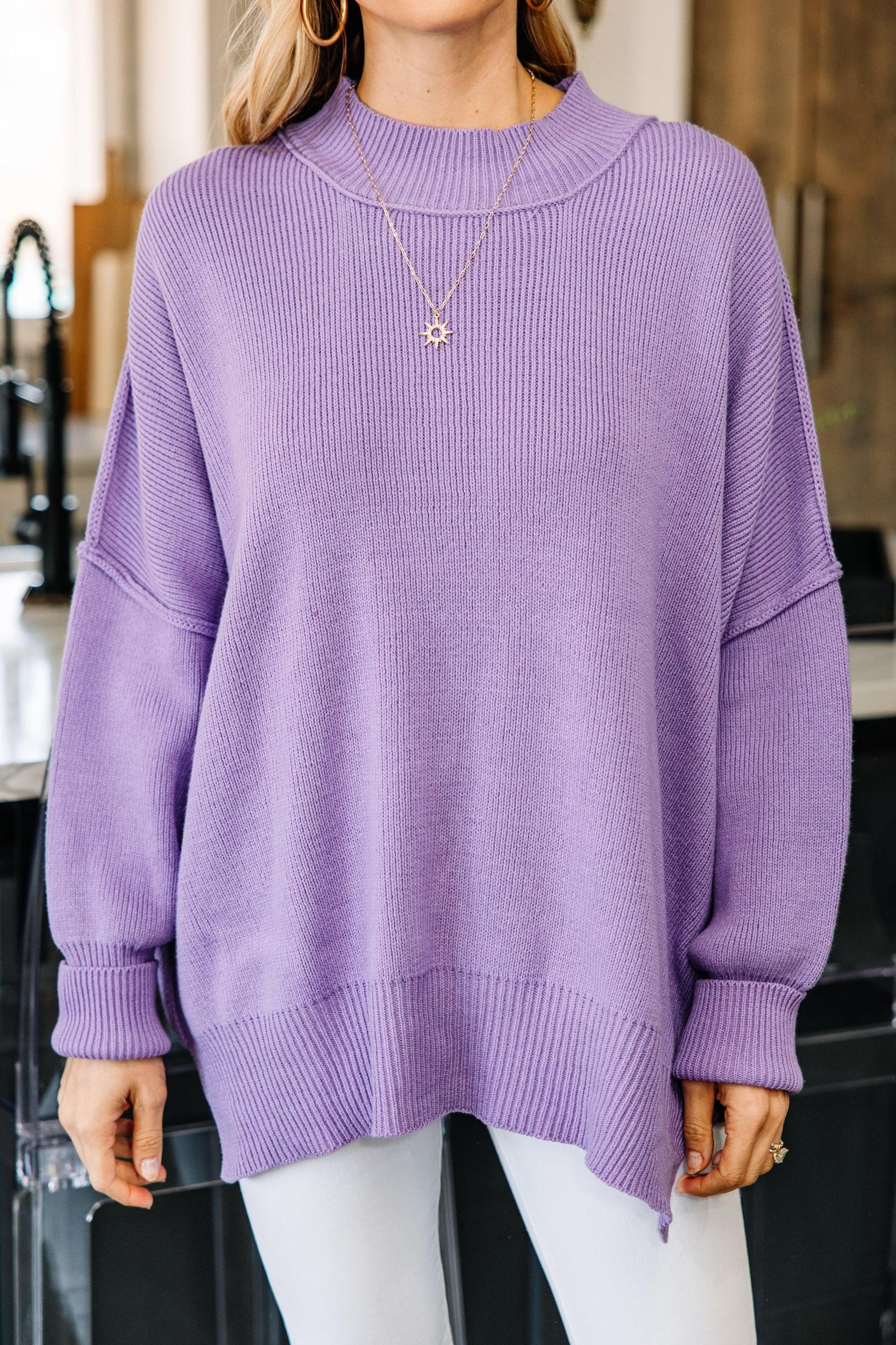 Prepare Yourself Lavender Purple Oversized Sweater Female Product Image