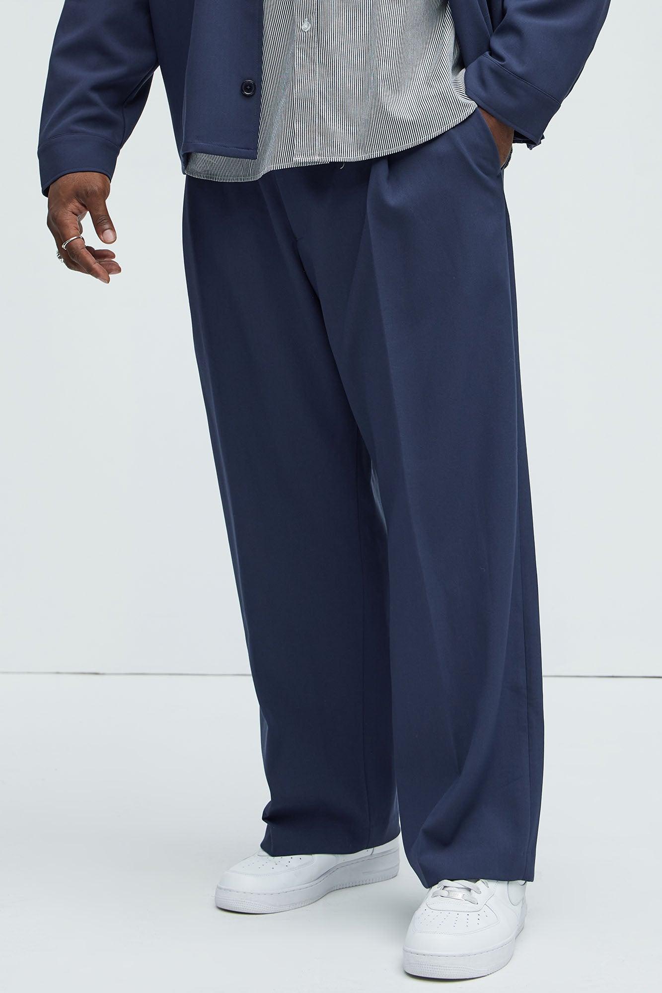 Ronan Relaxed Tapered Trousers - Navy Product Image