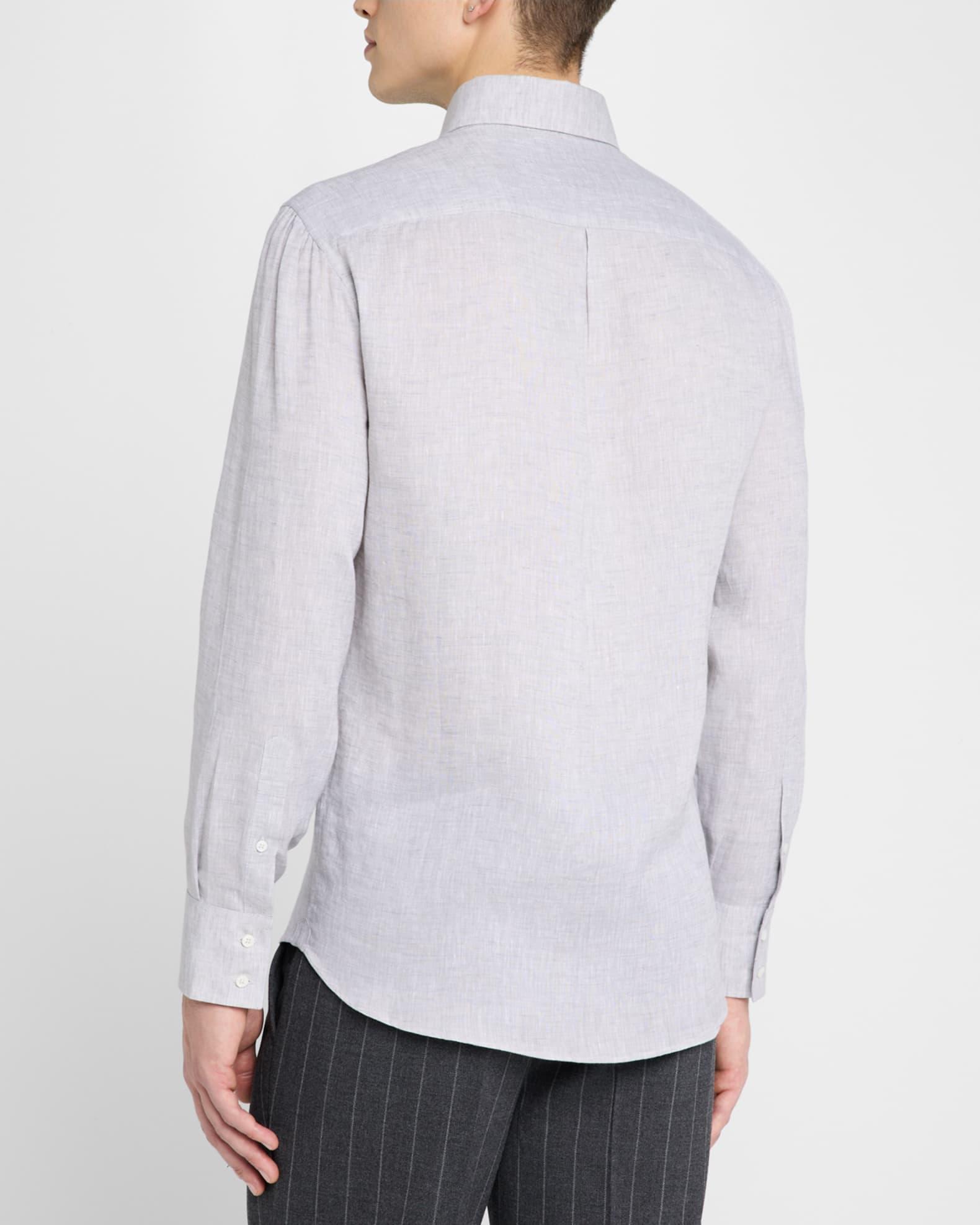 Men's Linen Casual Button-Down Shirt Product Image