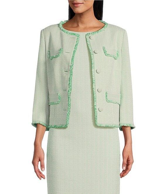 Preston & York Judith Boucle Tweed Round Neck Long Sleeve Jacket Product Image