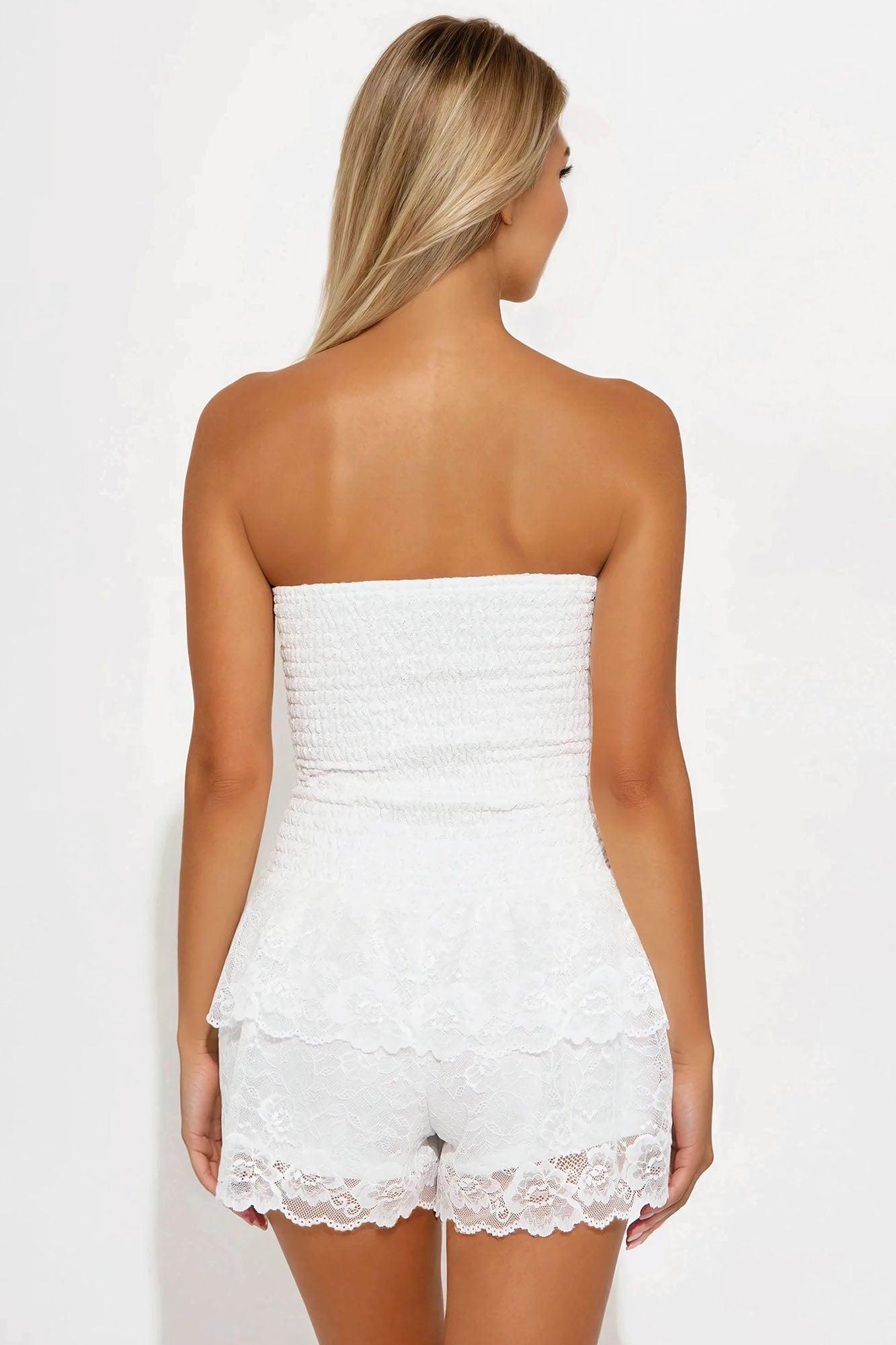 Lilibeth Lace Romper - White Product Image