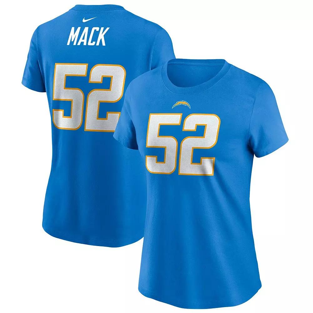 Women's Nike Khalil Mack Powder Blue Los Angeles Chargers Player Name & Number T-Shirt,  Product Image