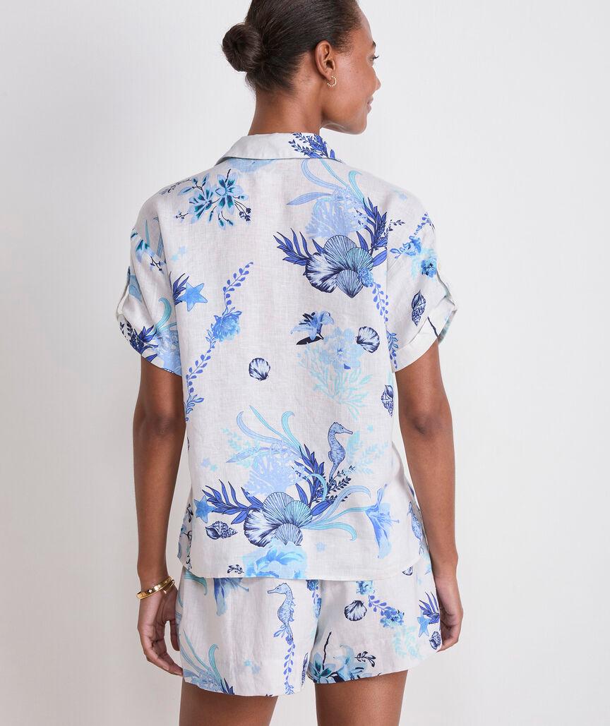 Linen Short-Sleeve Button-Down Product Image