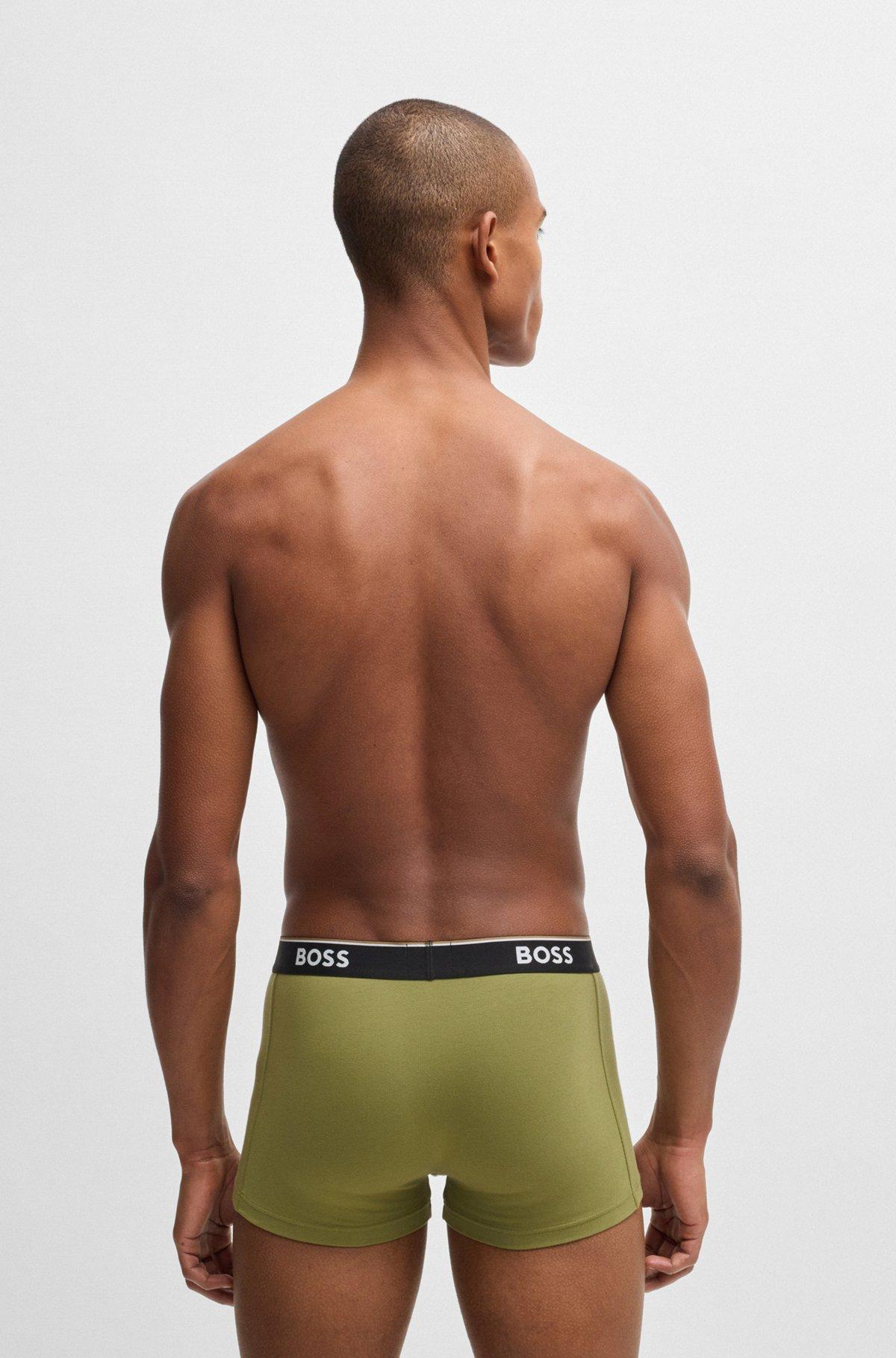 Three-pack of logo-waistband trunks in stretch cotton Product Image
