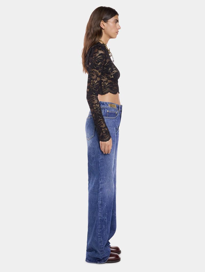BAGGY JEANS IN DARK WASHED DENIM Product Image