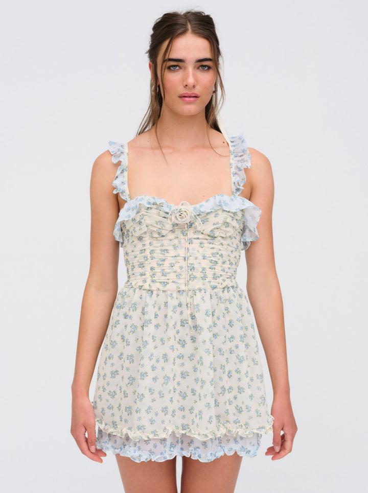 Chateau Mini Dress — Blue Product Image