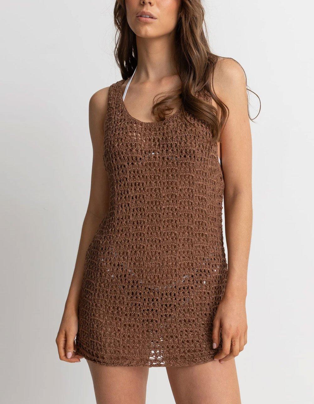RHYTHM Maddie Womens Mini Dress - CHOCOLATE Product Image