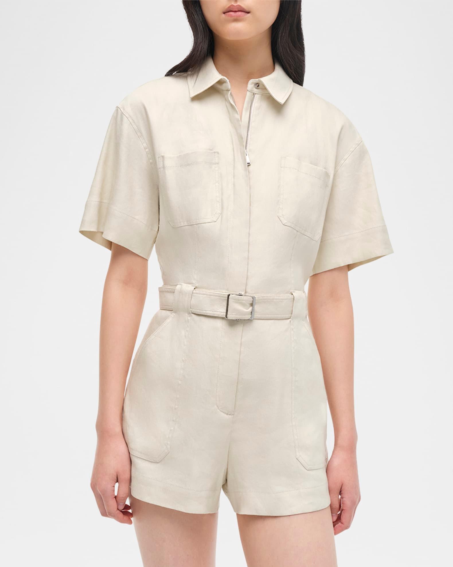 Aspen Belted Short-Sleeve Romper Product Image