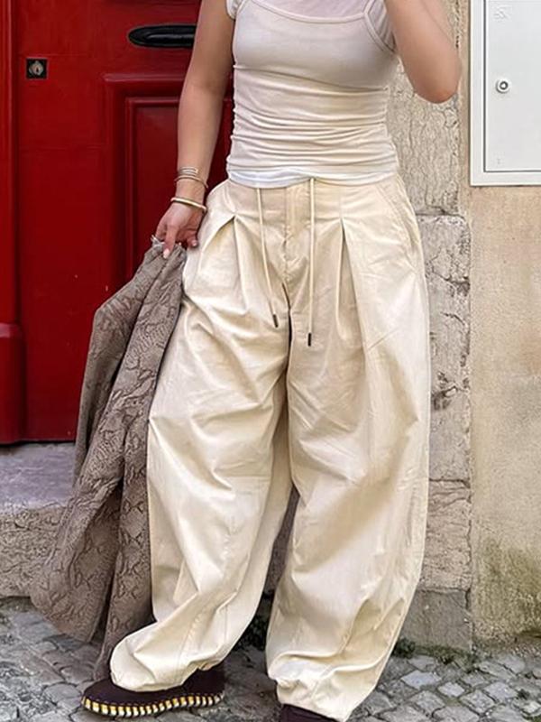 American Street Style Casual Wide Leg Pants Product Image