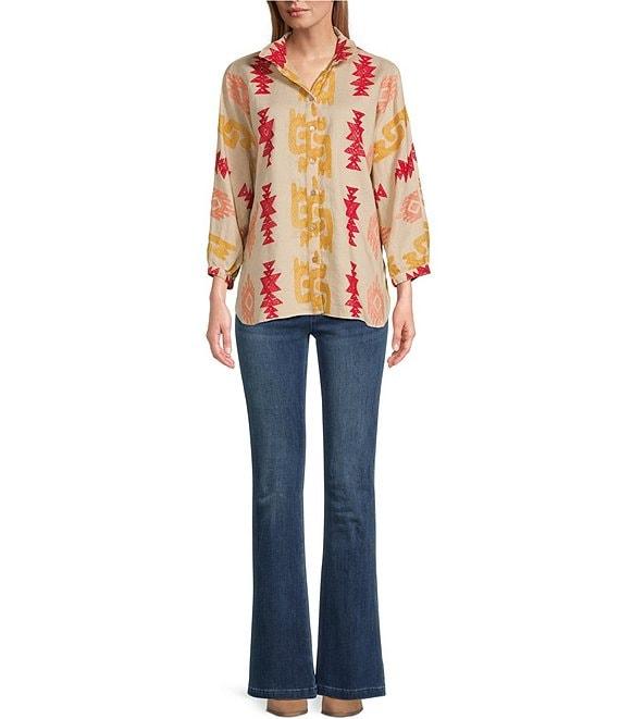 John Mark Flare Leg Stretch Denim Pull-On Jeans Product Image