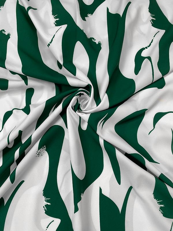 Batwing Sleeves Loose Contrast Color Printed Round-Neck Maxi Dresses Product Image