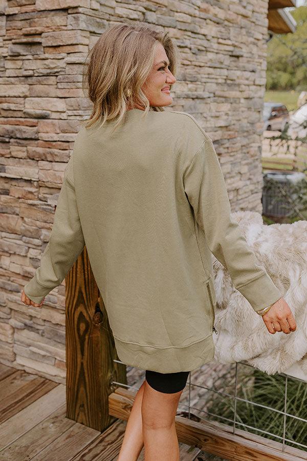 Central Park Stroll Oversized Sweatshirt in Sage Product Image