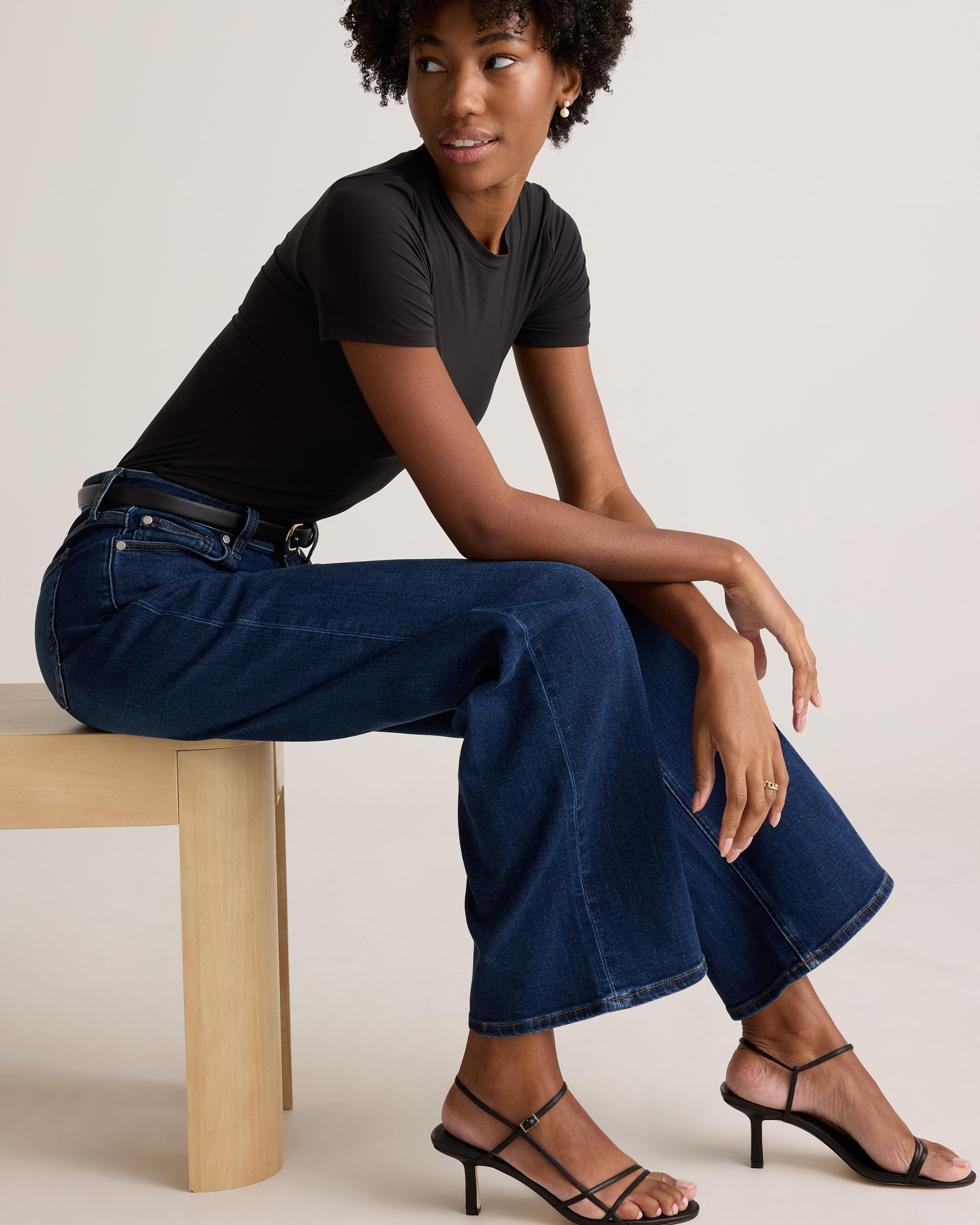 Quince | Women's Bella Stretch Wide Leg Jeans Organic Cotton Product Image