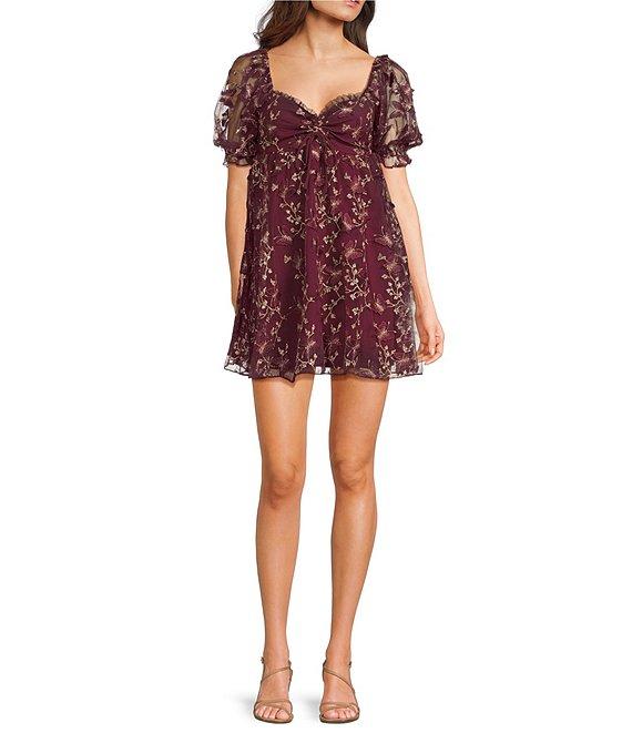 Allison & Kelly Short Sleeve Sweetheart Neckline EMP 3D Butterfly Dress Product Image