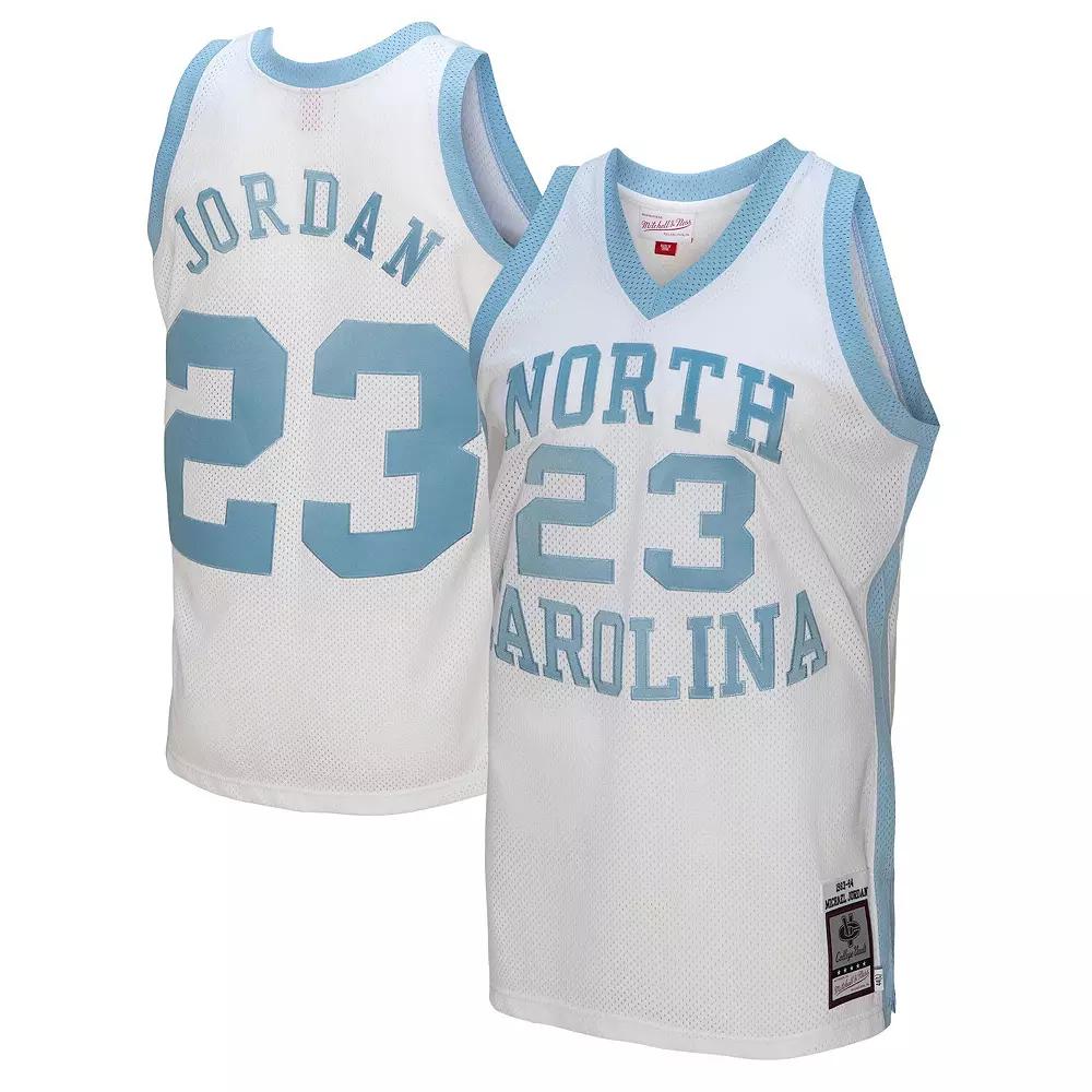 Men's Mitchell & Ness Michael Jordan White North Carolina Tar Heels 1983/84 Authentic Retired Player Jersey,  Product Image