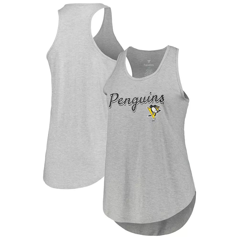 Women's Fanatics Branded Heather Gray Pittsburgh Penguins Plus  Product Image
