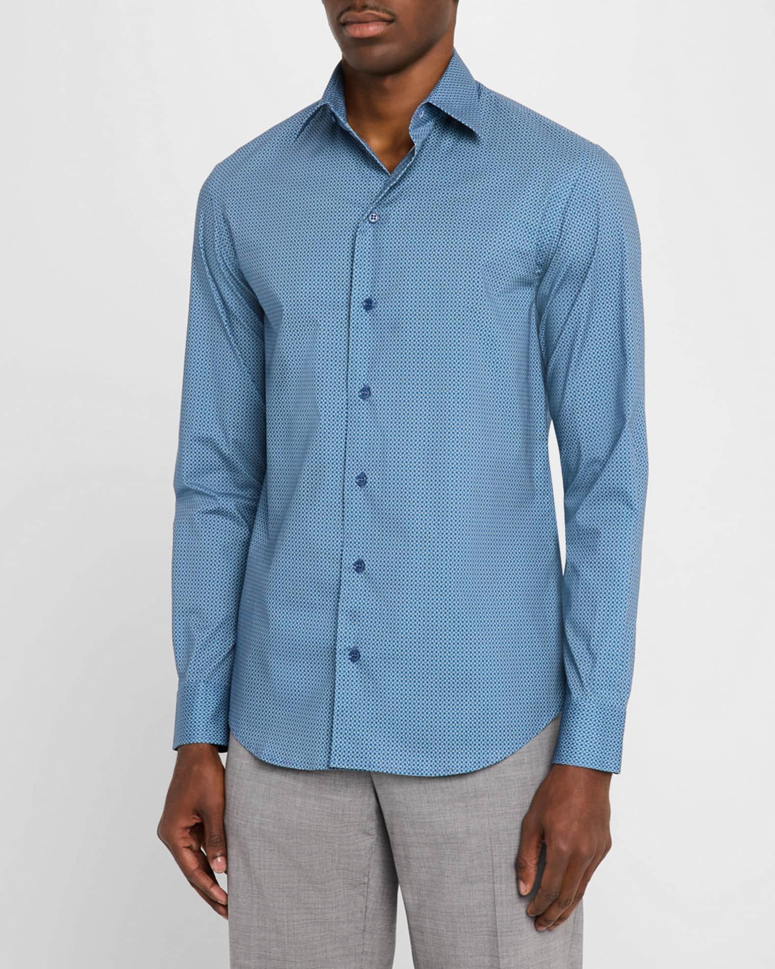 Men's Stretch Poplin Geometric Sport Shirt Product Image